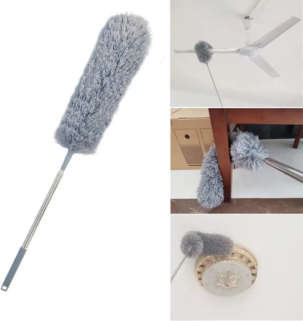 Extendable Microfiber Feather Duster, Flexible Bending Cleaning Head, For Ceiling Fan, Blinds